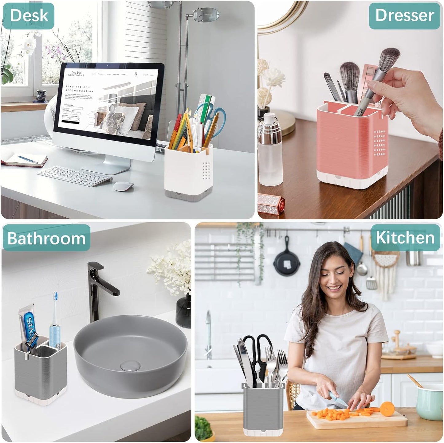 Boperzi Toothbrush Holders, Kids Toothbrush Holder with Drainage, Detachable Anti-Slip Electric Toothbrush Holder, Toothpaste Organizer Storage Caddy for Bathroom Countertop, Shower, Kitchen, Vanity