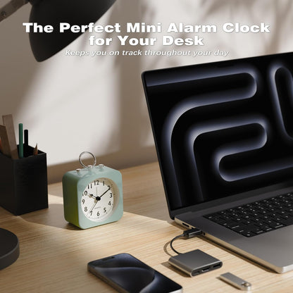 AYRELY® Small Metal Alarm Clock, Desk and Table Clock for Travel