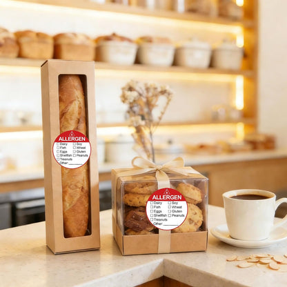 Allergen Allergy Warning Labels Sticker Red Adhesive Allergies Stickers | 2 Inch Fluorescent Food Rotation Labels Food Allergy Warning Circle Dots Label for Grocery Stores,Food Packaging 500 Pcs