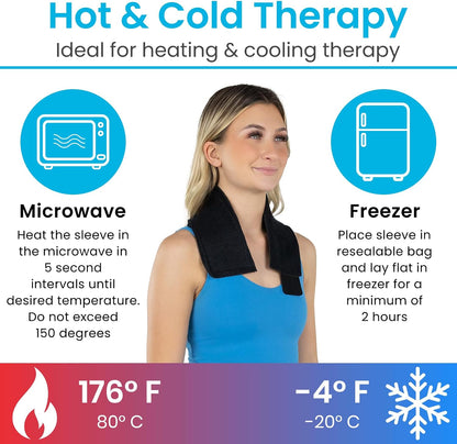Arctic Flex Neck Ice Pack Wrap w/Gel - Reusable Hot & Cold Cervical Ice | Pack for Neck, Shoulders, Pain Relief & Injuries - Cold Compress Cervical Wrap for Sprains, Swelling, Inflammation & Surgery