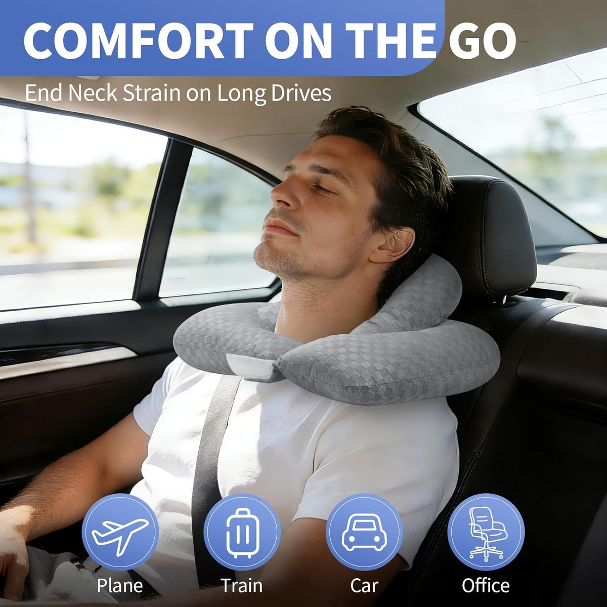 2-Layer Neck Pillow for Office, Recliner & Car -Breathable,Washable