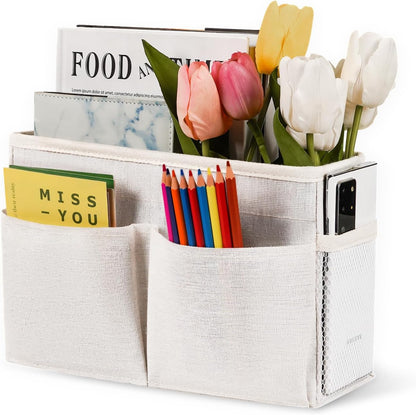 Bedside Caddy Bedside Hanging Storage Basket Bed Caddy for Headboards Bunk Dorm Rooms Crib Beds Rails Organizer (Grey)