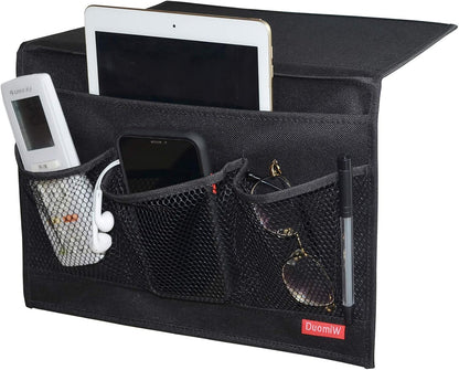 Bedside Storage Organizer, Bedside Caddy, Table Cabinet Storage Organizer, TV Remote Control, Phones, Magazines, Tablets, Accessories, Grey