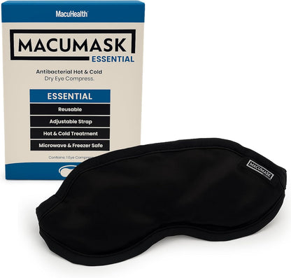 MacuHealth MacuMask Essential Moist Heat Eye Compress SterilEyes Technology | Adjustable fit system, Dual temperature application, Even heat distribution, Travel-friendly design, Comfort-focused wear