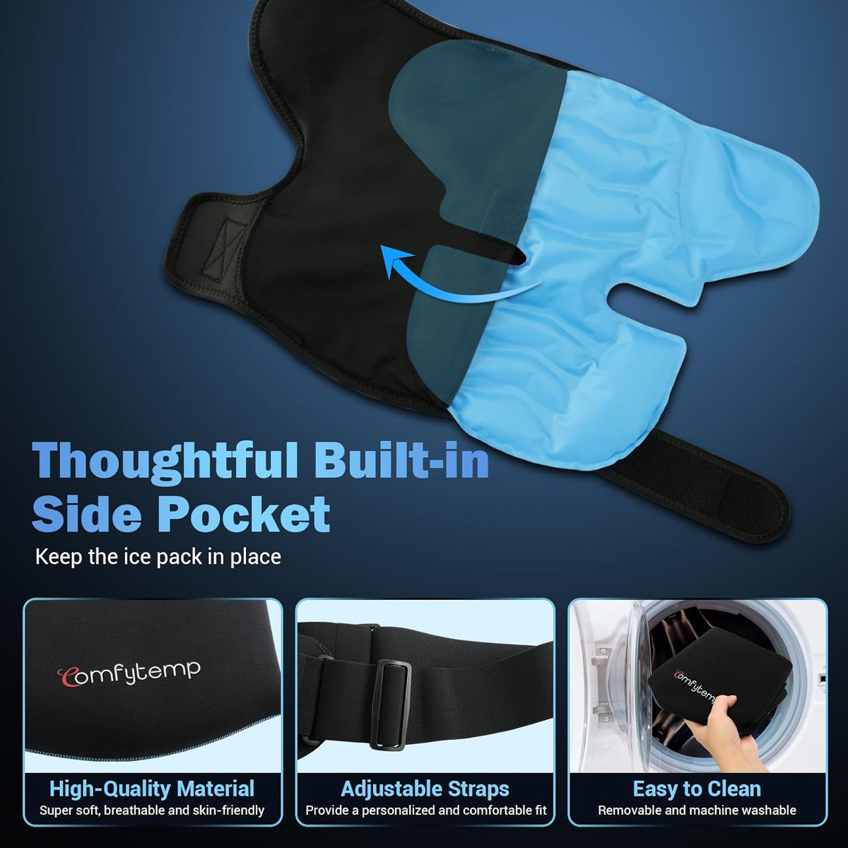 Comfytemp Shoulder Ice Pack Wrap, Shoulder Brace Rotator Cuff Cold Therapy