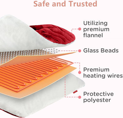 Comfytemp Weighted Heating Pad for Back & Period, FSA Eligible Electric Heat Pad, Birthday Gift for Women Men Mom Dad & Father Day Gifts, 2.2 lb HSA Neck Shoulder Heated Pad, 2H Auto-Off, 12x24, Blue
