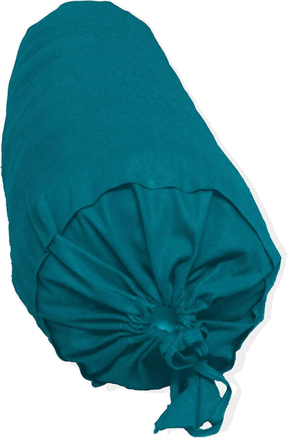 Saffron HANDICRAFTS Cotton 240TC - Bolster Cover Full Round Removable Cover for Neck Roll, Leg Rest,Yoga Practice, Meditation, Bed Sofa Couch (Teal Blue, 8"x24"(20 cm x 60 cm))