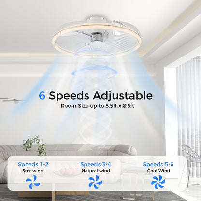 18.9" RGB Flush Mount Ceiling Fan with Light, 6 Speeds 3 Colors | Indoor Ceiling Fan · RGB+3CCT Dimmable · App/Remote Control · Quiet DC · 6-Speed Reversible · Flush Mount 18.9" · Kids Room