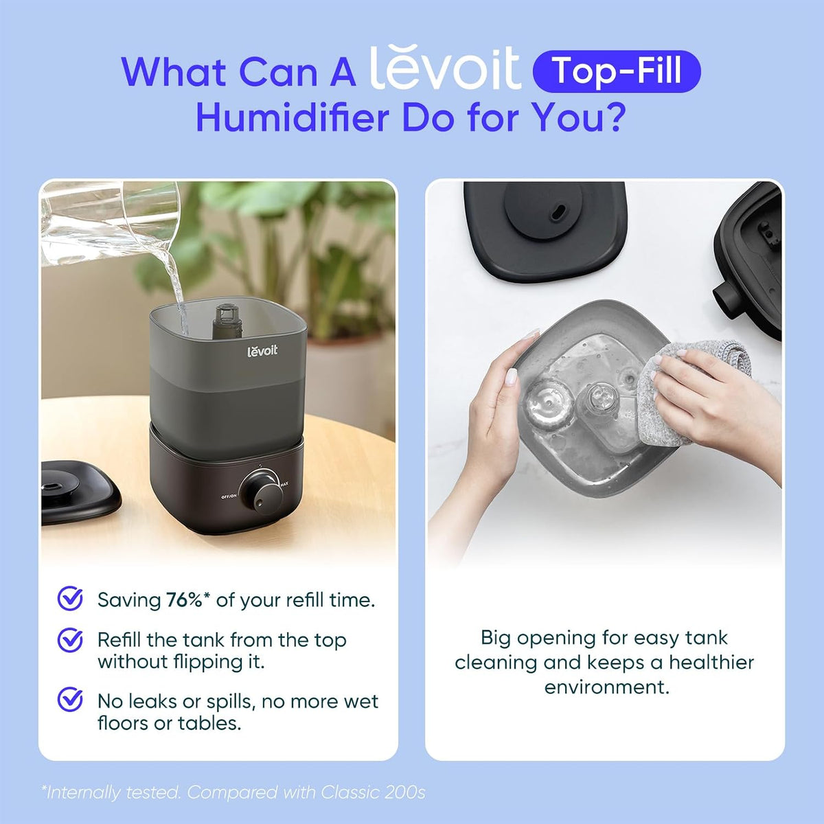 Levoit Humidifiers for Bedroom, Smart Warm and Cool Mist, Symptom Relief