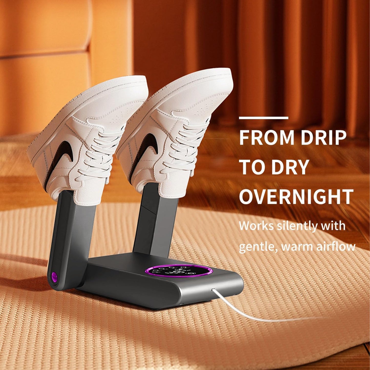 Shoe Dryer, Boot Dryer with Timer and Adjustable Telescopic Tube – Designed to Dry and Freshen Various Footwear, Including High-Top Snow Boots, Hunting Boots, and Warm Gloves