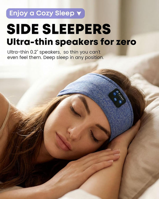 Sleep Headphones Bluetooth 5.4 Headband, Wireless Sleep Headphones with Ultra-Thin HD Stereo Speakers for Side Sleepers, Sweatproof Sports Headband for Workout Yoga Running Cool Gadget Unique Gifts