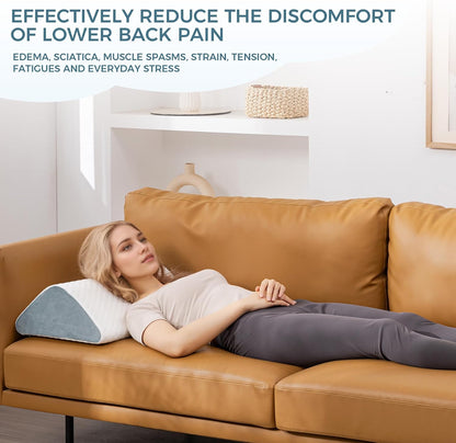 Knee Wedge Pillow for Post-Surgery Recovery-Leg Elevation Support for Sleep Position, Alleviating Lower Back & Hip Pain Enhancing Circulation in Ankles Legs Triangle Pillow with Removable Cover