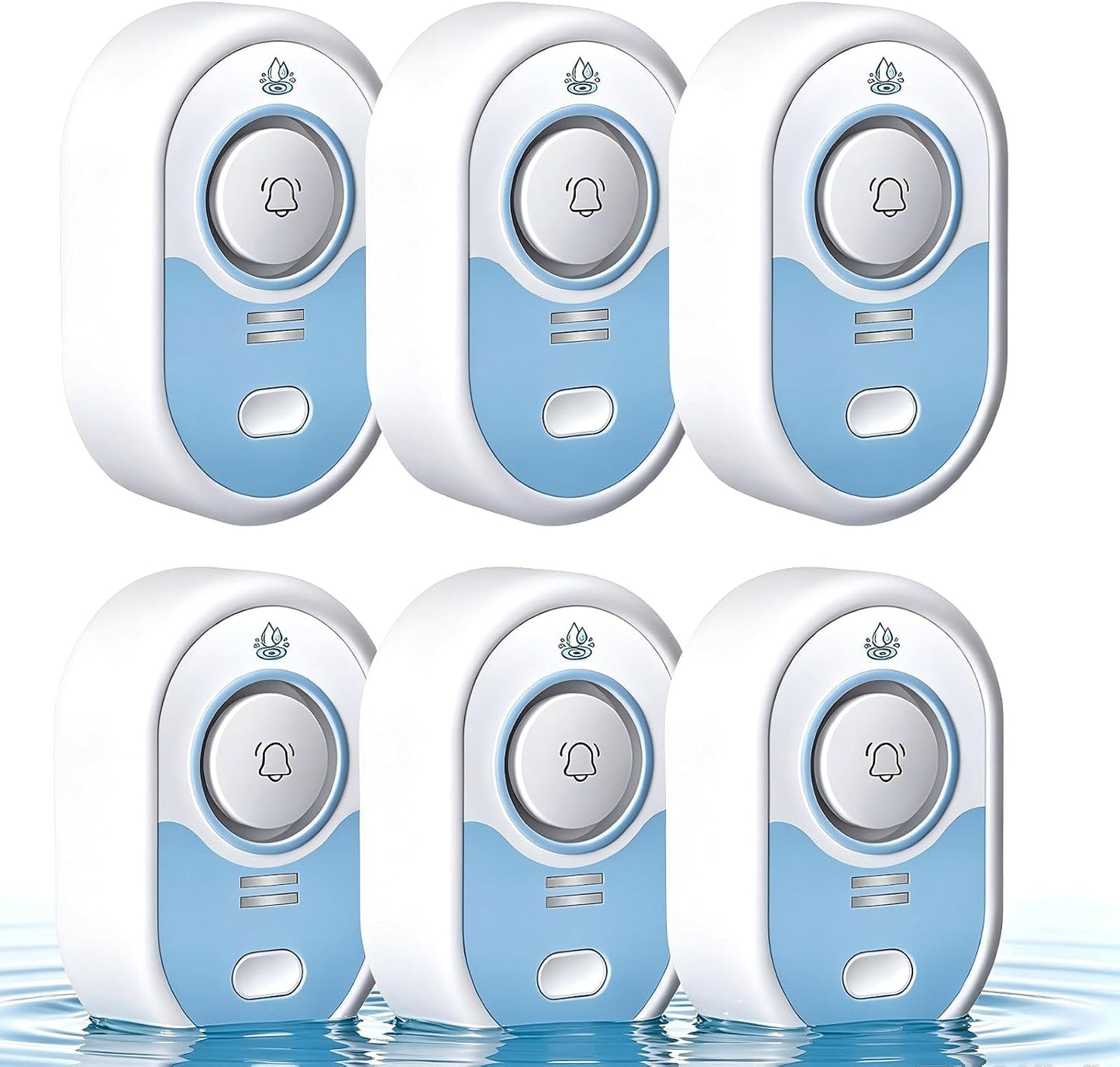 Water Leak Detector with Loud Alarm, 100dB Siren & LED Flash, Water Sensor Alarm for Home, Basement, Sump Pump, Kitchen, Bathroom, RV, Water Heater, Indoor Outdoor 5-Pack