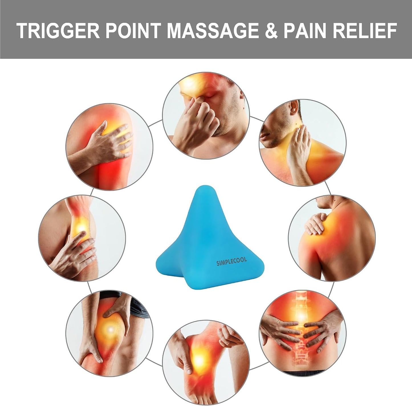 Manual Trigger Point Massage Tool Small Massager Ball 3″×2.6″ Blue | For Deep Tissue Myofascial Release Physical Therapy Plantar Fasciitis Pain Relief Muscle Knot Psoas Hip Flexor Iliacus