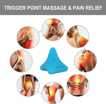 Manual Trigger Point Massage Tool Small Massager Ball 3″×2.6″ Blue | For Deep Tissue Myofascial Release Physical Therapy Plantar Fasciitis Pain Relief Muscle Knot Psoas Hip Flexor Iliacus