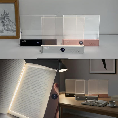 XL LED Flat Book Light for Reading at Night in Bed, Matte Pink | Eye-Caring Page Illuminator 3 Color Temperatures Stepless Dimmable USB Rechargeable, Portable Flat Panel Lamp with Soft