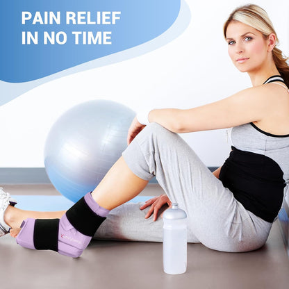 Comfytemp Ankle Foot Ice Pack Wrap for Plantar Fasciitis Relief, FSA Eligible HSA, Ankles Brace for Sprain Pain, Heel Spur, Swelling, Achilles Tendonitis, Hot Cold Gel Ice Pack for Injuries Reusable
