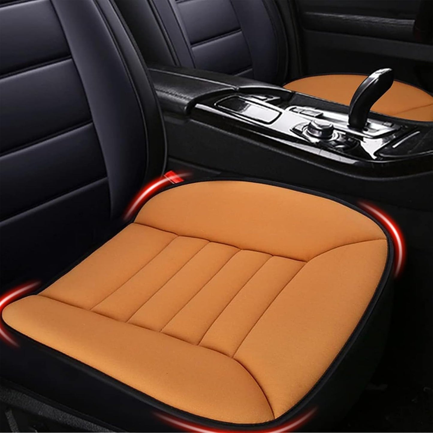 Car Seat Cushion Pad 1.2" Thick Comfort Seat Protector for Car Driver Seat Office Chair Home Use Memory Foam Seat Cushion with Non Slip Bottom, 20'' x 18.5'', Black