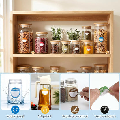 10500 Pcs Day Dots Food Labels 1 Inch Days of the Week Stickers | Removable Date Dot Sticker Round Self Adhesive Date Stickers for Restaurant Kitchen Container Inventory Management Supplies