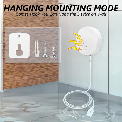 2 Pack Water Leak Detector, 135 dB Water Sensor Alarm, Floor&Wall Mounted | 47 inch Extend Cable, Battery Included Water Alarm Leak Detector, Sensor Flood Alert for Kitchen, Bathroom, Laundry Room