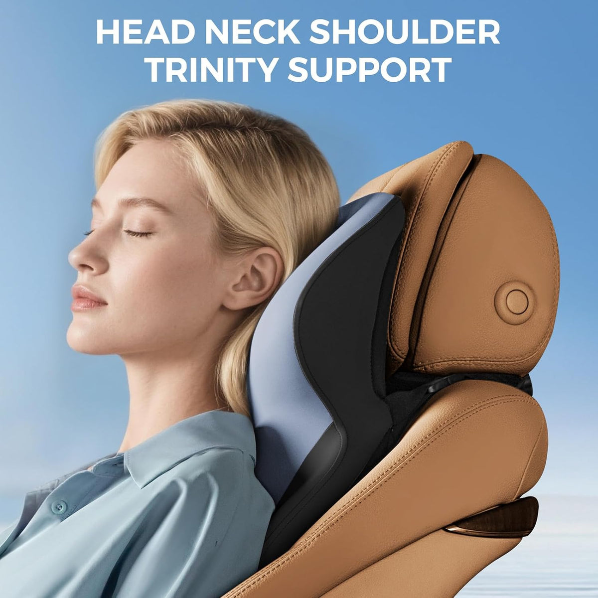 BEBAS Car Headrest Pillow, Ergonomic Neck Pillow with Memory Foam, Black