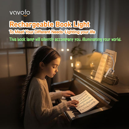 VAVOFO Rechargeable Reading Light, Clip on Book Light for Reading in Bed