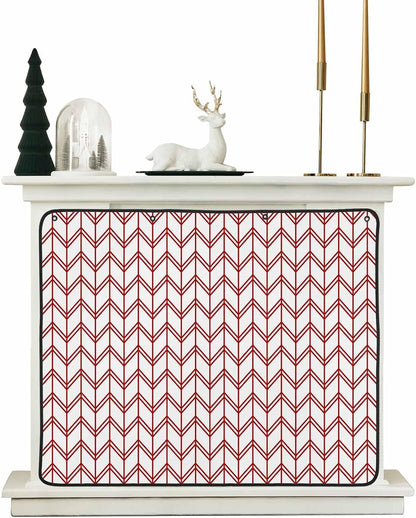 Magnetic Fireplace Cover Blue Geometric Waves Fireplace Screen Decorative Abstract Stripes Insulation Fireplaces Blocker Blanket Save Energy Fireplaces Draft Stopper Covers for Living Room 45x34 Inch
