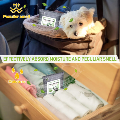 Activated Charcoal Odor Absorber Deodorizer Odor Eliminator for Strong Odor | Home, Basement, Closets, Shoes, Smoke, Car Air Freshener. 3 Pack Nature Bamboo Charcoal Air Purifying Bags