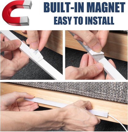 DWEPTU USB Powered Under Cabinet Lighting, 12" Tool-Free Mount Dimmable LED Strip for Pantry & Workspace