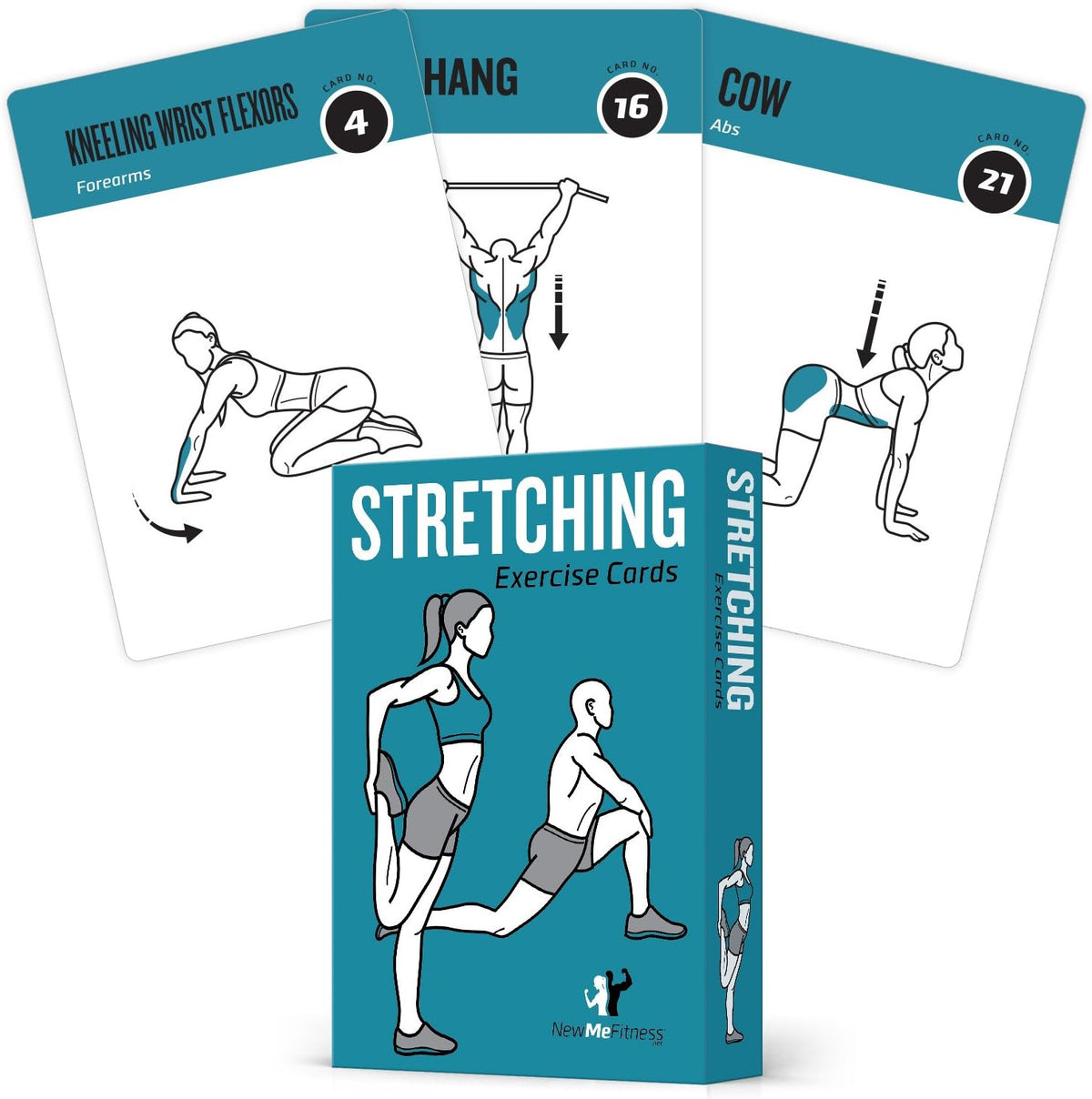 NewMe Fitness Stretching Workout Cards, Fitness Deck for Women and Men