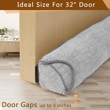 Triangle Under Door Draft Stopper Noise Blocker 38 Inches for Door Bottom Air Seal Insulation and Soundproof, Heavy Duty Weather Guard Snake Stripping, Gray