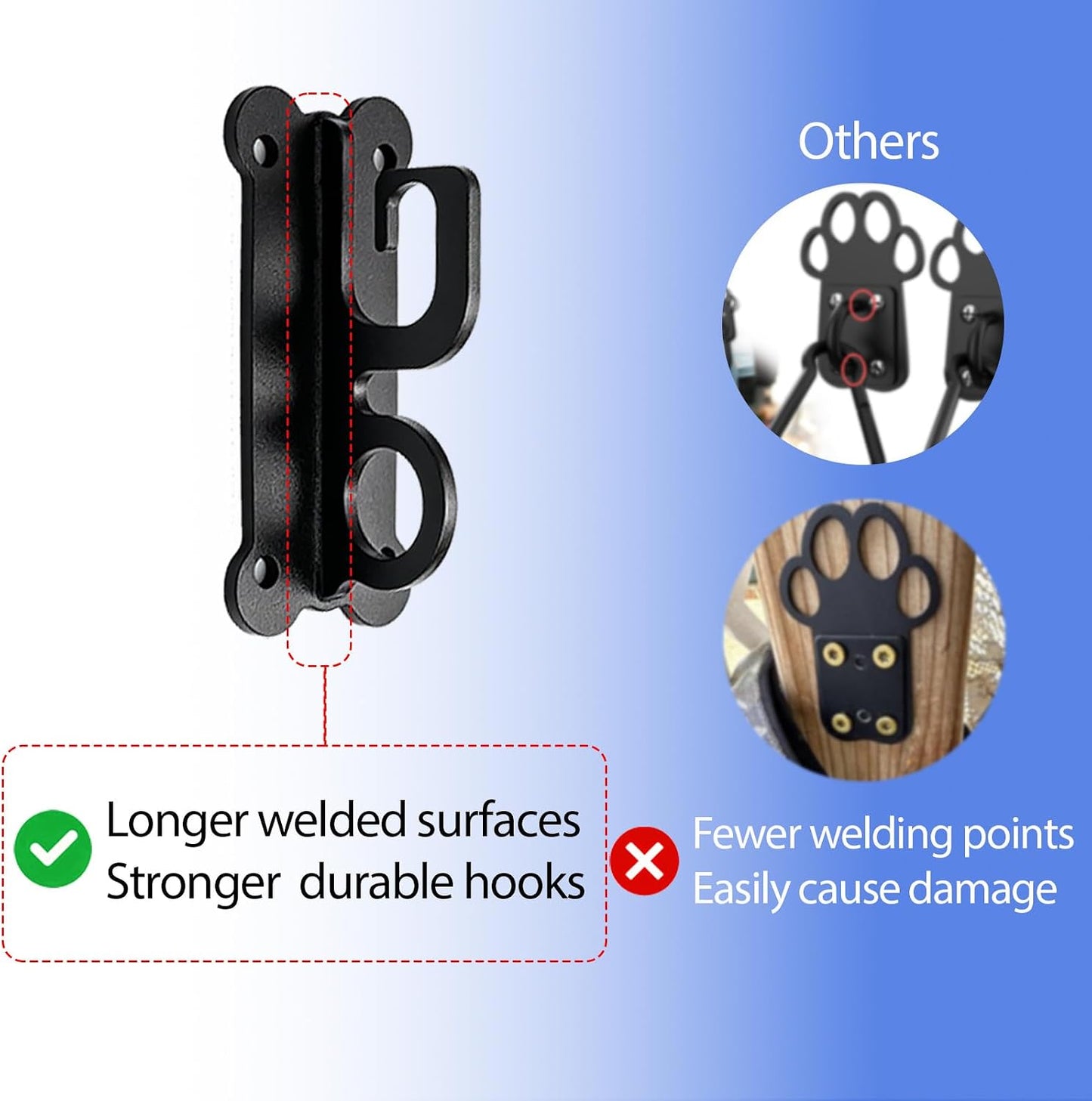ESPETS Dog Tie-Out Leash Holder for Wall, Pet Leash & Accessory Hook（Black） | Sturdy Metal, Heart-shaped Decorative Organization, Lovely Dog Tether Holder, Durable Pet Leash and Accessory Holder