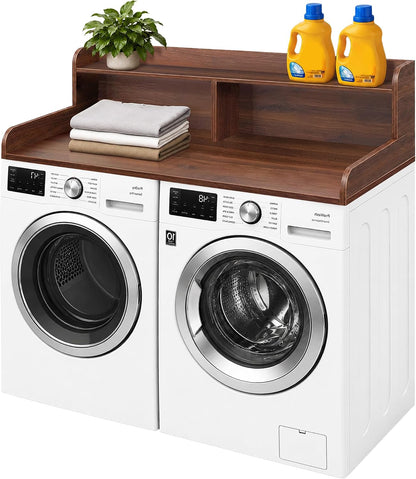Royxen Laundry Countertop with Storage Universal Fit, Washer and Dryer Countertop with Shelf, Laundry Room Storage, 2-Tier Shelf (Oak)