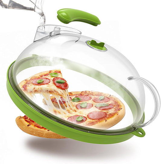 Microwave Splatter Cover with Water Steamer, 10 Inch, Integrated Handle
