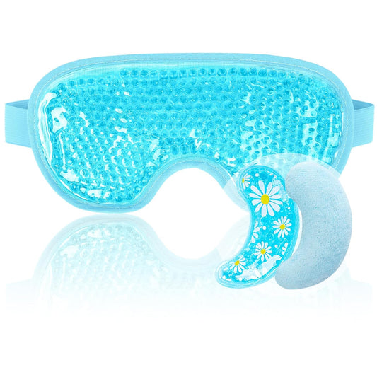 NEWGO Cooling Gel Eye Mask - Reusable Cold Pack for Puffy Eyes, Dark Circles, Migraine, Stress Relief - Purple With Soft Plush Backing