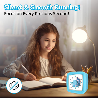 Kids Visual Timer 60 Minute – Countdown Clock for Homework, Kitchen Timer for Cooking, Silent Mini Timer with Cute Mermaid Shell Pattern, Gift Timers for Kids Focus & Daily Routines, Purple