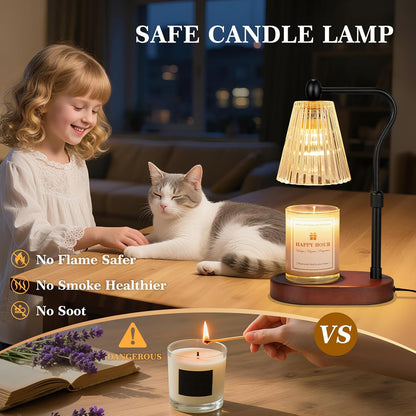 Imenlox Candle Warmer Lamp, with Timer & Dimmer, Adjustable Height, Christmas Birthday Mothers Day Gifts for Women Mom Her, House Warming New Home Thanksgiving Décor (Amber)