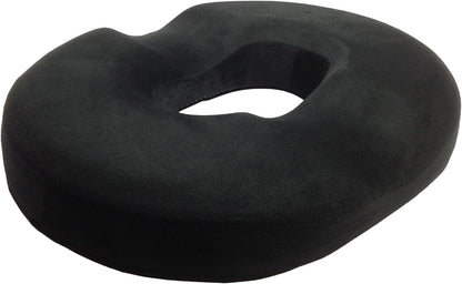 Kieba Hemorrhoid Treatment Donut Tailbone Cushion, Prostate Pillow, Pregnancy, Post Natal, Bed Sores, Coccyx, Sciatica, 18 Inches. Ultra Premium Comfort Foam (Black)