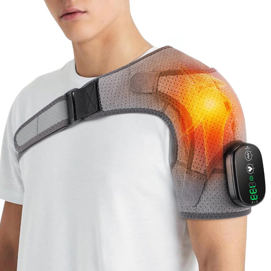 Cordless Shoulder Heating Pad with Massage for Rotator Cuff Pain Relief