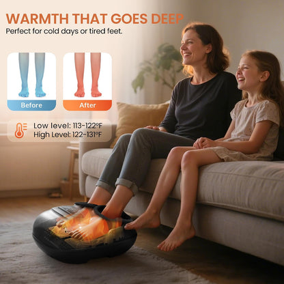 CILI Shiatsu Foot Massager with Heat and Compression, Kneading, Rolling,Electric Feet Massager for Plantar Fasciitis, Neuropathy, Feet Heater, Foot Warmer for Women, Size Up to 14"