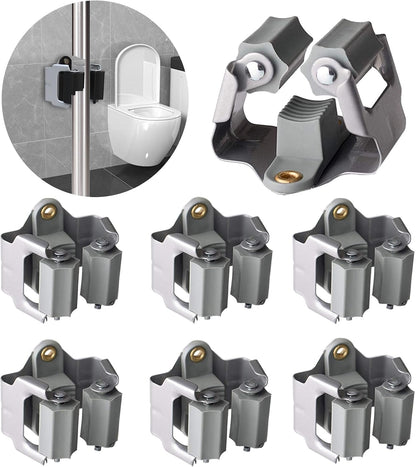 3-H Mop and Broom Holder Big Size Hanging 1 KG Extra,10 Pack Broom Hanger Wall Mount for Hanging and Organizing Shove Rake Yard Tools in Kitchen Shed Laundry Room Bathroom Garden(Grey)