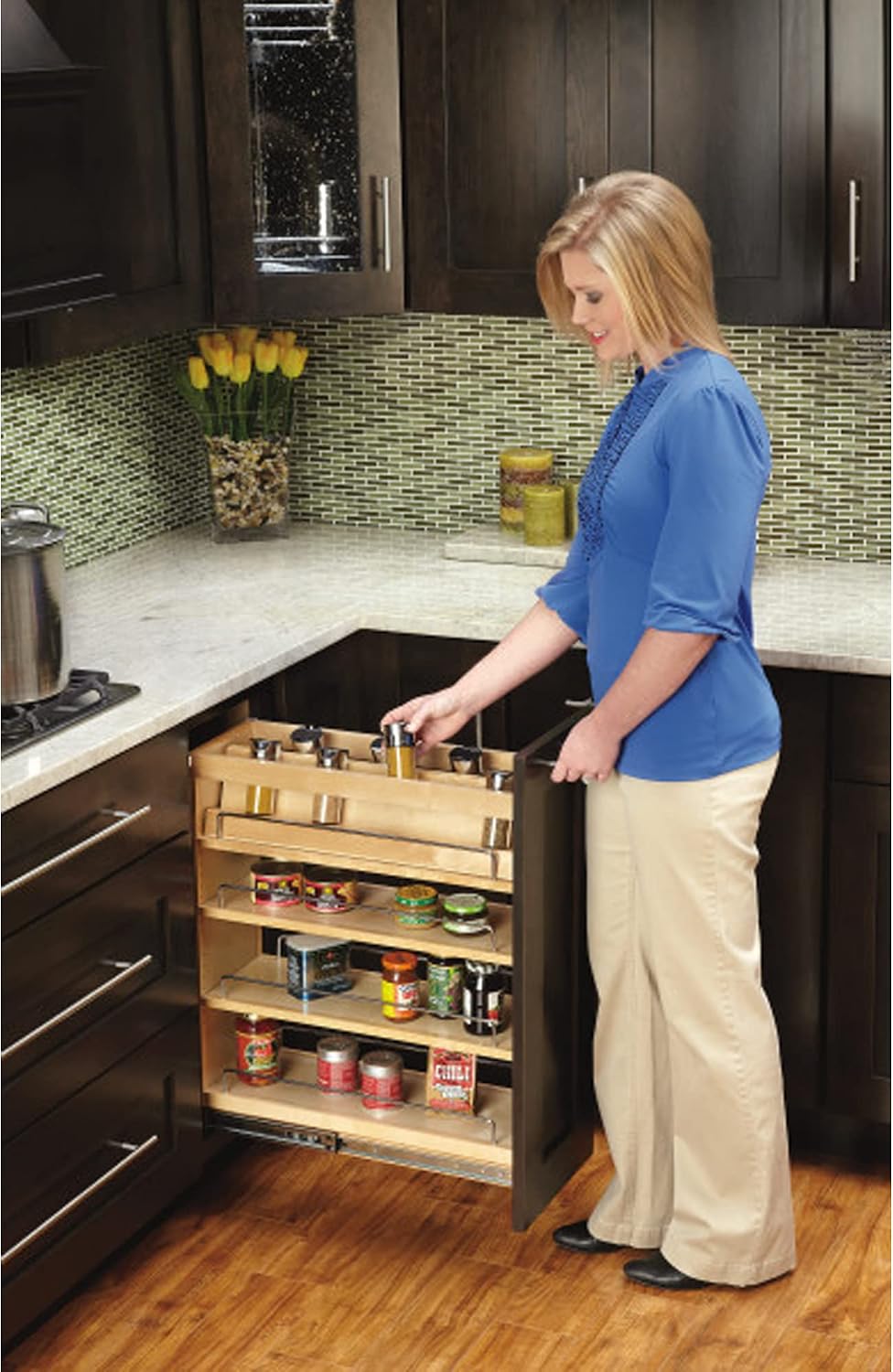 Rev-A-Shelf Wood Spice Insert Accessory for 448 Series Organizer w/Soft-Close
