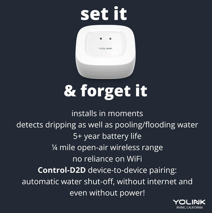 YoLink Smart Home Starter Kit: SpeakerHub & Water Leak Sensor 4 with 105dB Audio Alarm 1-Pack, SMS/Text, Email & Push Notifications, Freeze Warning, LoRa Up to 1/4 Mile Open-Air Range, w/Alexa, IFTTT