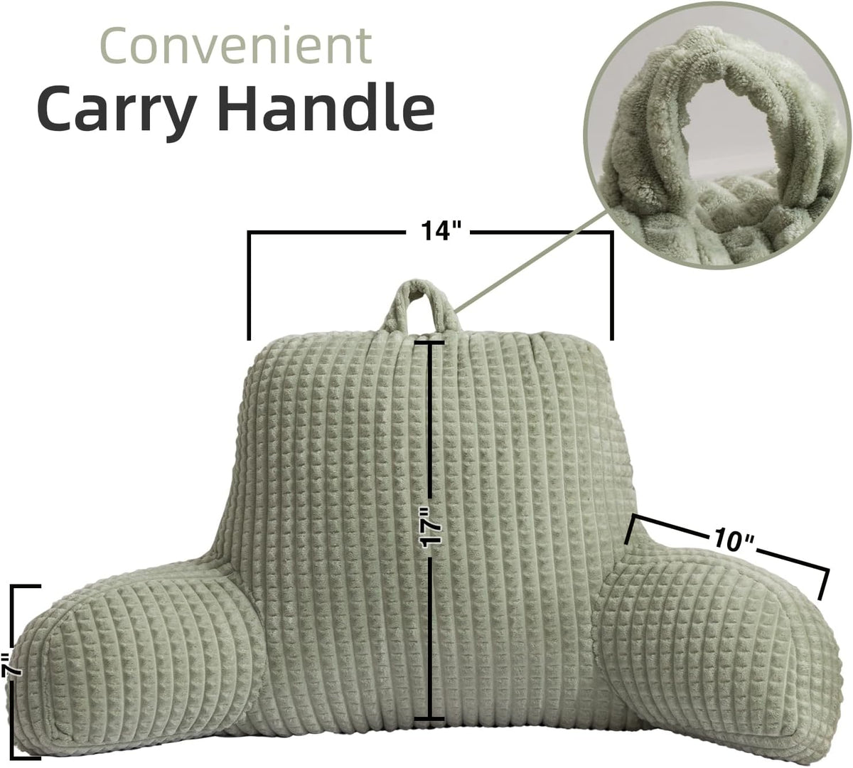 A Nice Night Darkgrey 17" Bed Wedge Pillows with Arms for Sitting