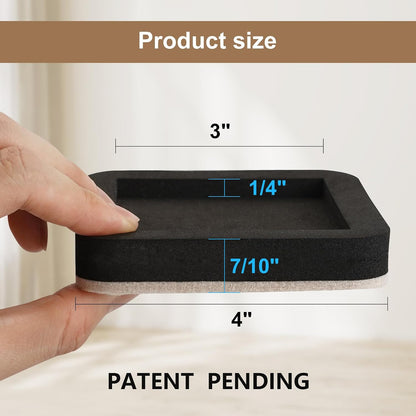 Upgraded Felt Furniture Sliders for Hardwood Floors - 8 PCS 4" | Patented Groove Design, Furniture Movers Sliders, Easily and Safely Move Any Item, Floor Protection