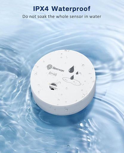 Geevon 10 Pack Water Leak Detectors,100dB Sensor Alarms for Home | Flood Leak Detectors for Basement,Bathroom,Laundry Room,Sink,Garage,Wine Cellar,RV and Window,Water Alarms with Batteries