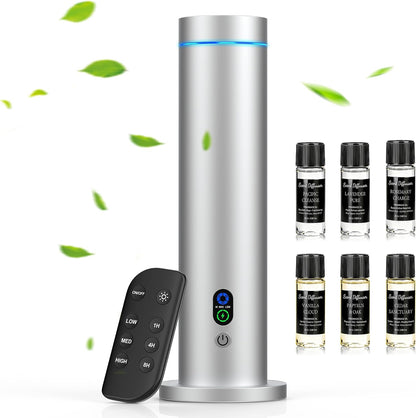 Maromalife Waterless Diffuser, Essential Oil Diffuser, 1000 Sq.Ft Coverage Scent Diffuser – Plug-in Only, Adjustable Mist, Remote, Mood Lights for Home & Office, Large Room, Hotel, Black