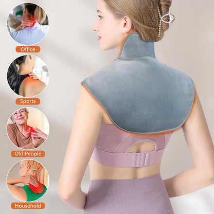 TUOB Heating Pad for Neck and Shoulder, Portable Cordless Heating Pad for Pain Relief with 4000mAh Controller, Rechargeable Electric Heat Pad, 4 Heat Setting & 6 Timers Auto Off
