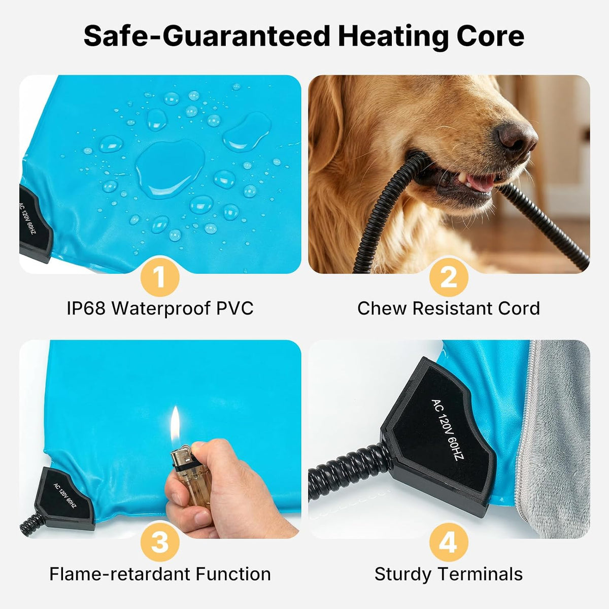 Veehoo Elevated Dog Bed with Plush Heated Pad, Raised Dog Bed for Cat & Dog
