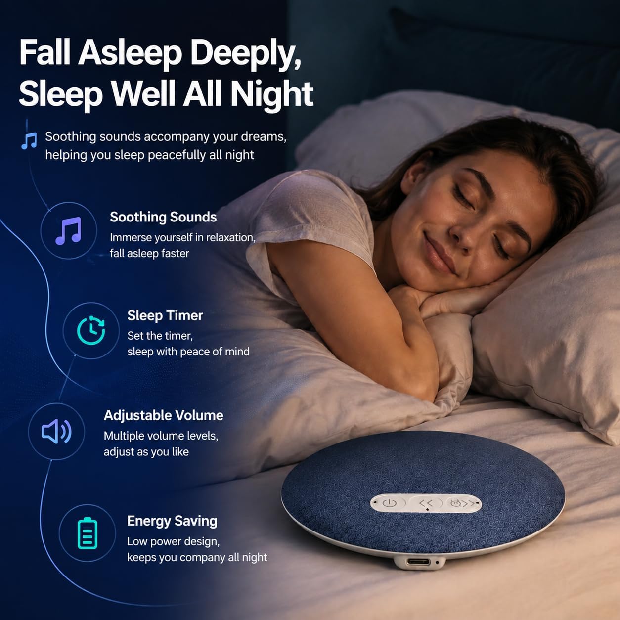 Pillow Speaker for Sleeping, Mini Bluetooth Under Pillow Speaker